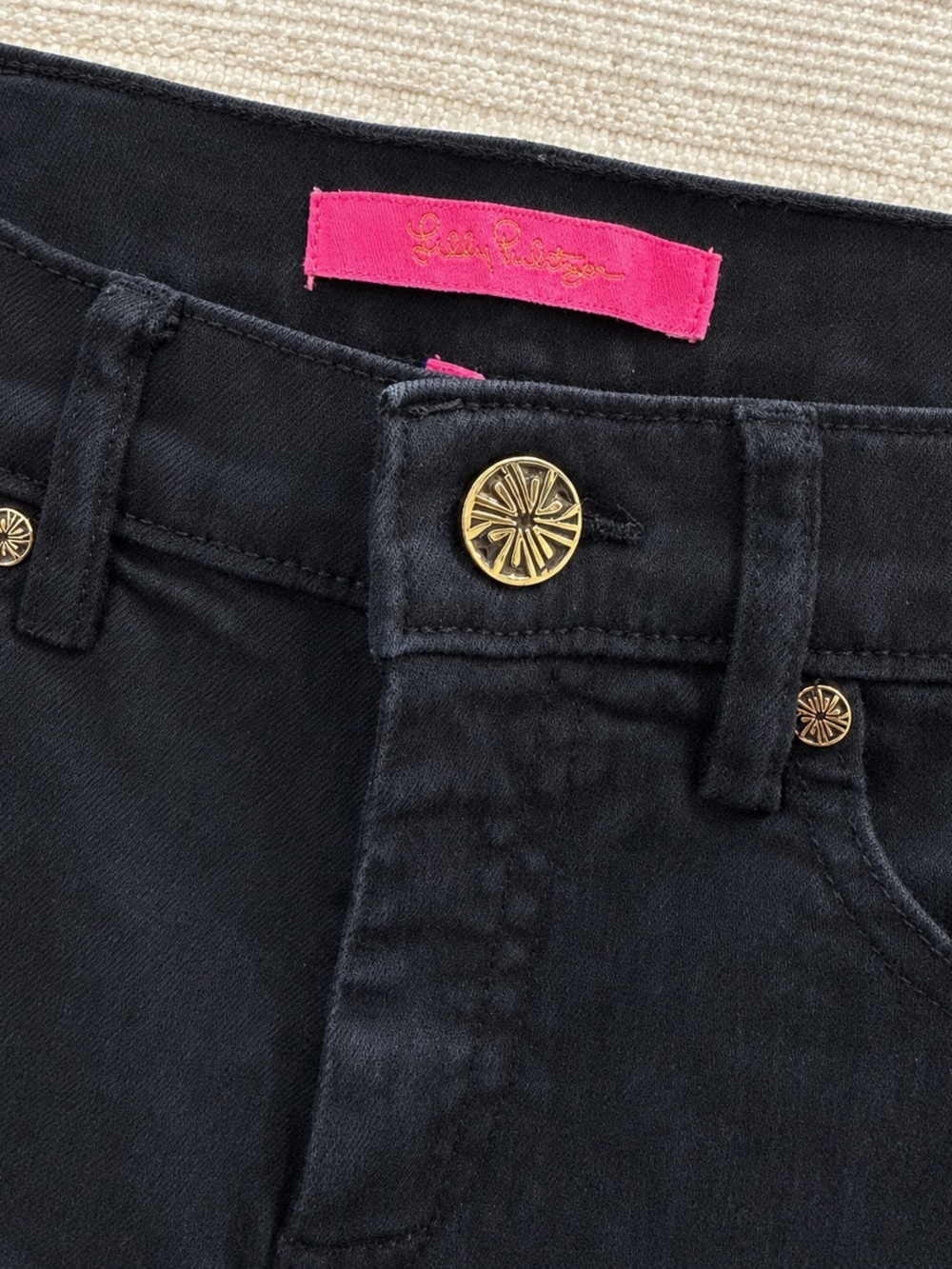 LILLY PULITZER Dark Indigo/Black Skinny Jeans, Size 0, Petite 28” Inseam - Picture 5 of 7